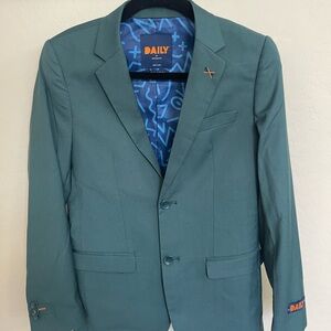DAILY by OppoSuits Teal Blazer with Blue Lining